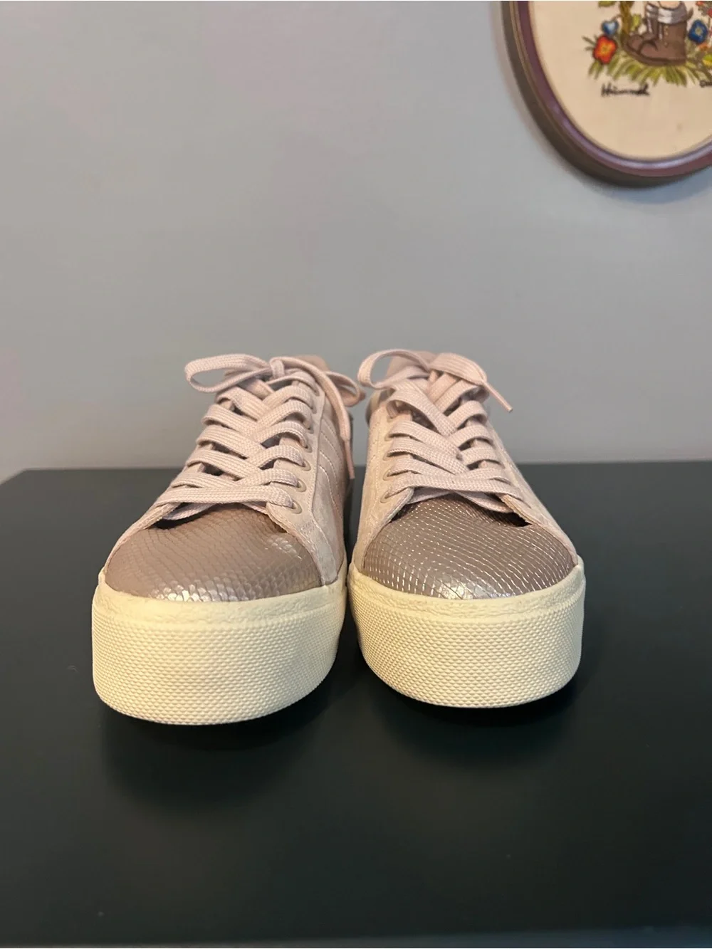 Gola Women's Suede Platform Sneaker in Light Pink
